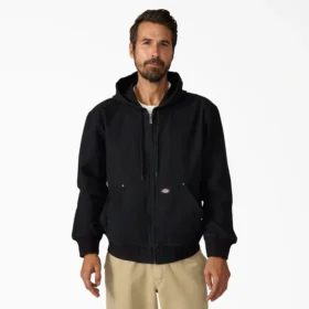 Bomber con cappuccio in tela non foderato