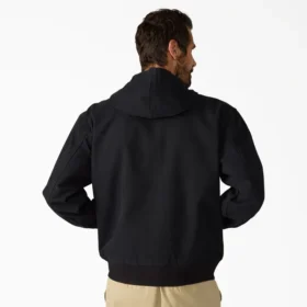 Bomber con cappuccio in tela non foderato