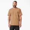 Camicia a maniche corte con tasca in tessuto pesante melange