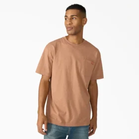 Camicia a maniche corte con tasca in tessuto pesante melange