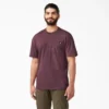 Camicia a maniche corte con tasca in tessuto pesante melange