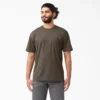 Camicia a maniche corte con tasca in tessuto pesante melange