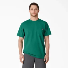Camicia a maniche corte con tasca in tessuto pesante melange