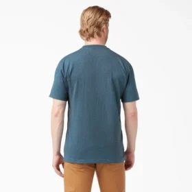 Camicia a maniche corte con tasca in tessuto pesante melange