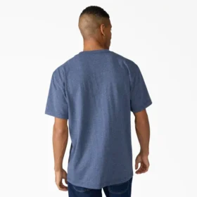 Camicia a maniche corte con tasca in tessuto pesante melange