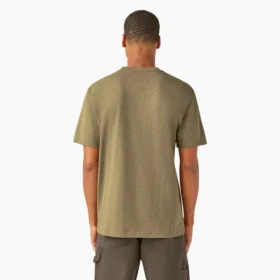 Camicia a maniche corte con tasca in tessuto pesante melange