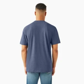Camicia a maniche corte con tasca in tessuto pesante melange