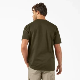 Camicia a maniche corte con tasca in tessuto pesante melange