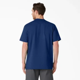 Camicia a maniche corte con tasca in tessuto pesante melange