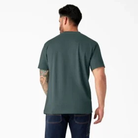 Camicia a maniche corte con tasca in tessuto pesante melange