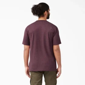 Camicia a maniche corte con tasca in tessuto pesante melange