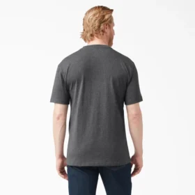 Camicia a maniche corte con tasca in tessuto pesante melange