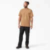 Camicia a maniche corte con tasca in tessuto pesante melange
