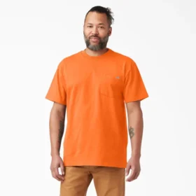 Camicia a maniche corte con taschino in tessuto pesante e colori fluo