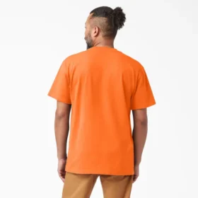 Camicia a maniche corte con taschino in tessuto pesante e colori fluo