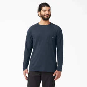 Camicia a maniche lunghe con tasca e effetto rinfrescante