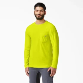 Camicia a maniche lunghe con tasca e effetto rinfrescante