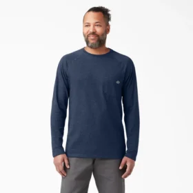 Camicia a maniche lunghe con tasca e effetto rinfrescante