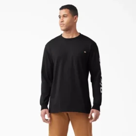 Camicia a maniche lunghe con taschino e logo