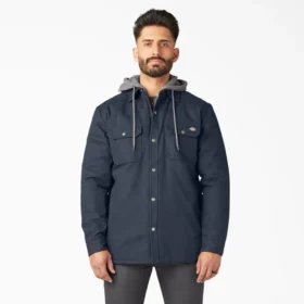 Camicia con cappuccio in tela di cotone idrorepellente