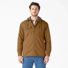 Camicia con cappuccio in tela di cotone idrorepellente