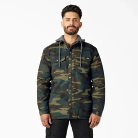 Camicia con cappuccio in tela di cotone idrorepellente