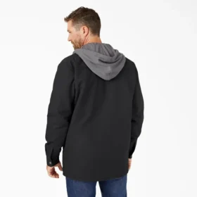 Camicia con cappuccio in tela di cotone idrorepellente
