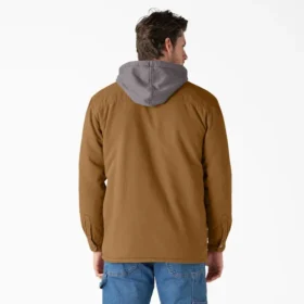 Camicia con cappuccio in tela di cotone idrorepellente