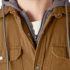 Camicia con cappuccio in tela di cotone idrorepellente