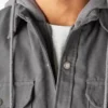 Camicia con cappuccio in tela di cotone idrorepellente