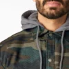 Camicia con cappuccio in tela di cotone idrorepellente