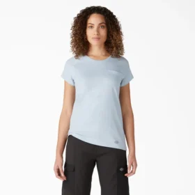 Camicia da donna a maniche corte con tasca e effetto rinfrescante