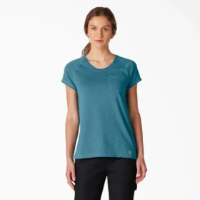 Camicia da donna a maniche corte con tasca e effetto rinfrescante