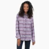 Camicia da donna in flanella a quadri a maniche lunghe Camicia da donna in flanella a quadri a maniche lunghe