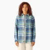 Camicia da donna in flanella a quadri a maniche lunghe Camicia da donna in flanella a quadri a maniche lunghe