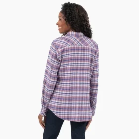 Camicia da donna in flanella a quadri a maniche lunghe
