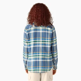 Camicia da donna in flanella a quadri a maniche lunghe