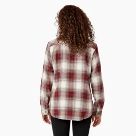 Camicia da donna in flanella a quadri a maniche lunghe
