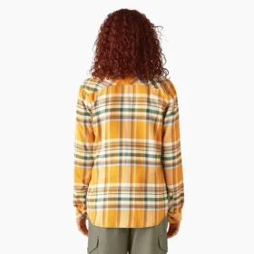 Camicia da donna in flanella a quadri a maniche lunghe