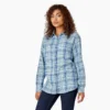 Camicia da donna in flanella a quadri a maniche lunghe Camicia da donna in flanella a quadri a maniche lunghe