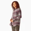 Camicia da donna in flanella a quadri a maniche lunghe Camicia da donna in flanella a quadri a maniche lunghe