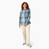 Camicia da donna in flanella a quadri a maniche lunghe Camicia da donna in flanella a quadri a maniche lunghe