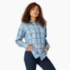 Camicia da donna in flanella a quadri a maniche lunghe Camicia da donna in flanella a quadri a maniche lunghe