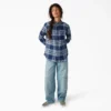 Camicia da donna in flanella a quadri a maniche lunghe Camicia da donna in flanella a quadri a maniche lunghe