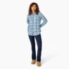 Camicia da donna in flanella a quadri a maniche lunghe Camicia da donna in flanella a quadri a maniche lunghe