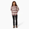 Camicia da donna in flanella a quadri a maniche lunghe Camicia da donna in flanella a quadri a maniche lunghe