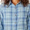 Camicia da donna in flanella a quadri a maniche lunghe Camicia da donna in flanella a quadri a maniche lunghe