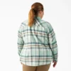 Camicia da donna in flanella a quadri a maniche lunghe taglie forti