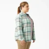 Camicia da donna in flanella a quadri a maniche lunghe taglie forti