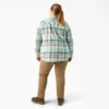 Camicia da donna in flanella a quadri a maniche lunghe taglie forti